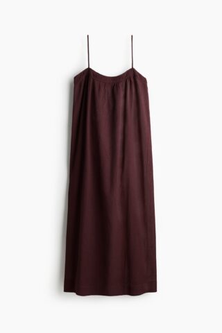 H & M - Strappy crinklejurk - Bordeauxrood