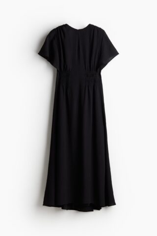 H & M - Maxi-jurk met gesmokte taille - Zwart