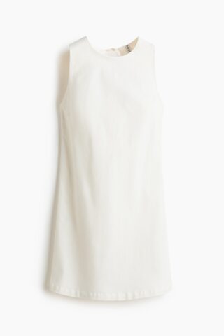 H & M - Open-backjurk van twill - Roomwit