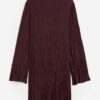 H & M - Satijnen plisséjurk - Bordeauxrood