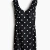 H & M - Jurk met V-hals - Zwart/Polkadot