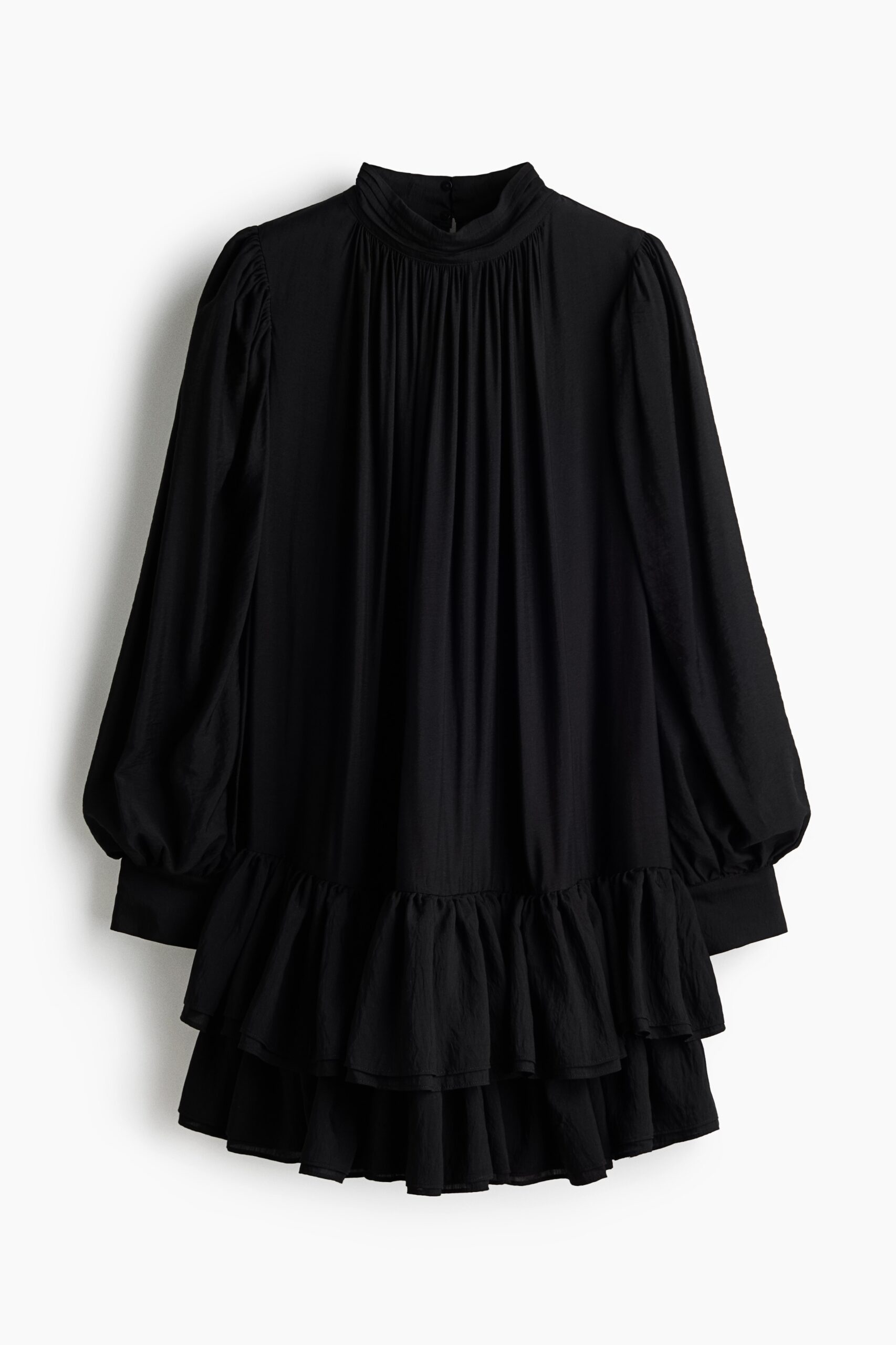 H & M - Jurk met volants en ballonmouwen - Zwart H & M - Jurk met volants en ballonmouwen - Zwart