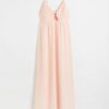 H & M - Slip-on jurk van chiffon - Poederroze