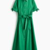 H & M - Overhemdjurk met korte mouwen - Groen