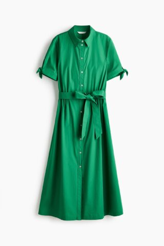 H & M - Overhemdjurk met korte mouwen - Groen