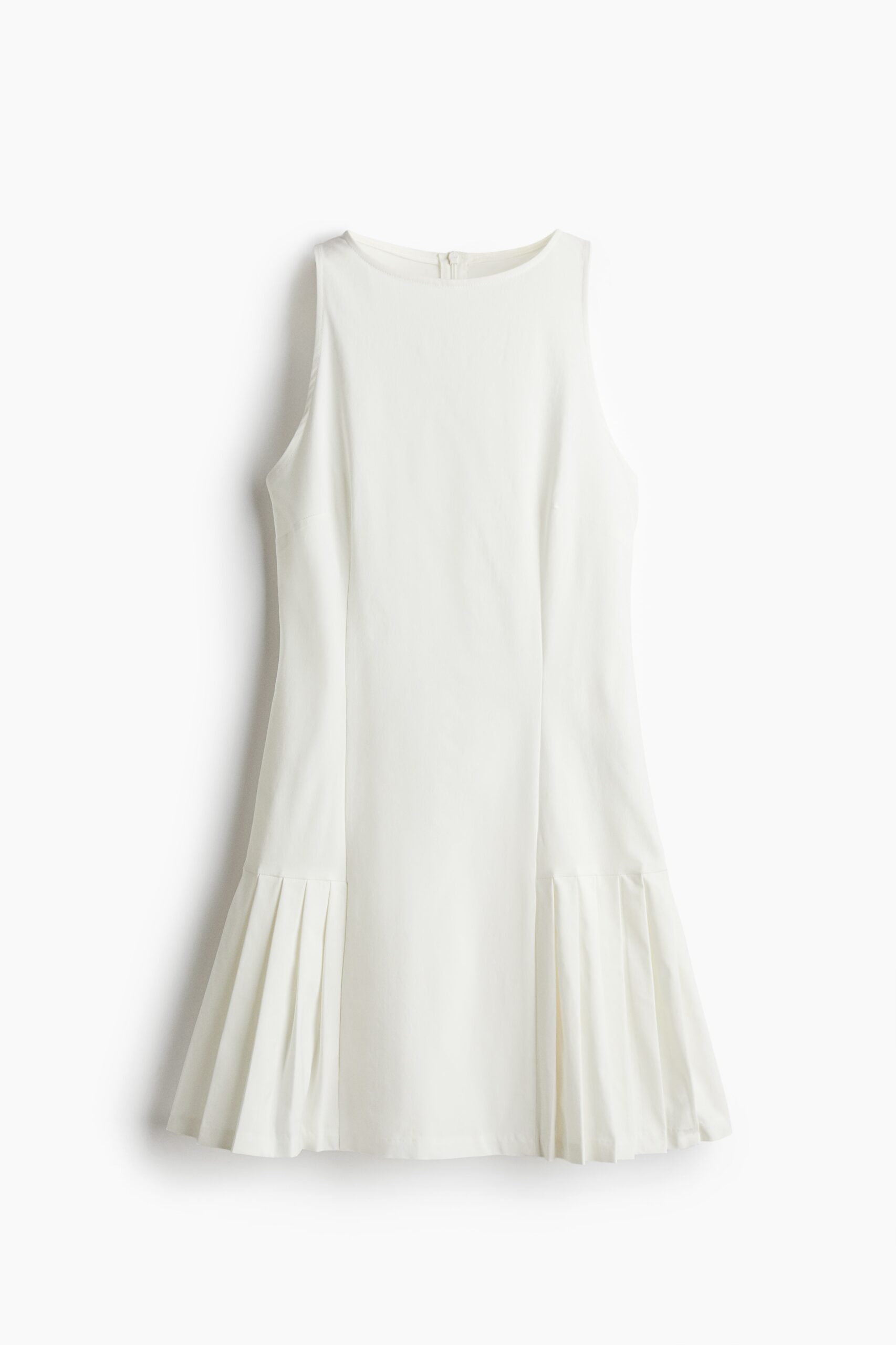 H & M - Twill jurk met plooien - Wit