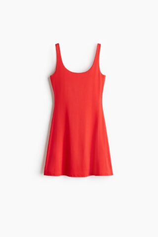 H & M - Mouwloze jurk van microvezel - Helderrood