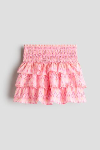 H & M - Katoenen volantrok - Roze/Dessin