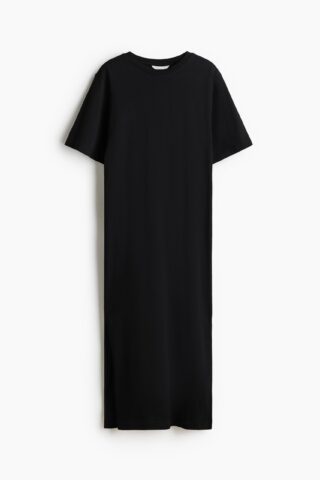 H & M - Lange T-shirtjurk - Zwart