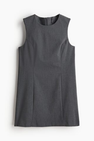 H & M - Mouwloze jurk van twill - Grijs Gemêleerd
