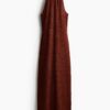 H & M - Mouwloze crinklejurk - Roestbruin