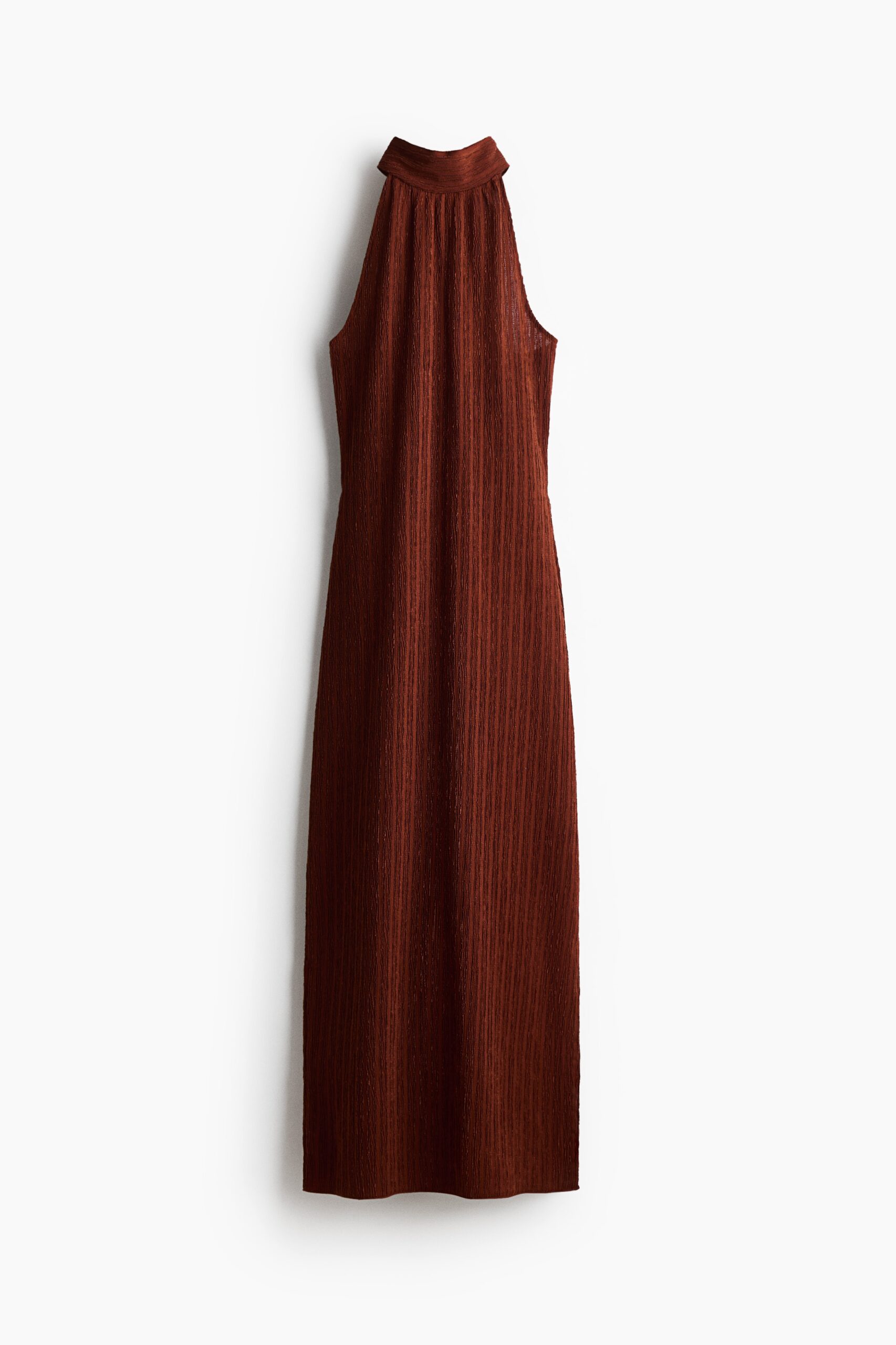H & M - Mouwloze crinklejurk - Roestbruin