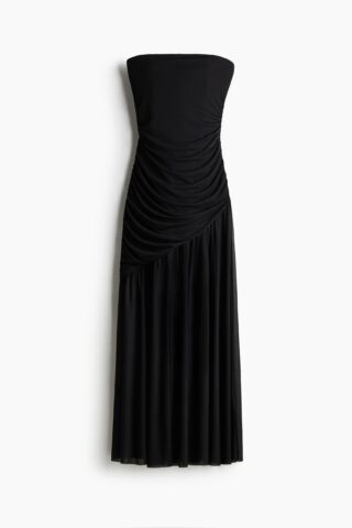 H & M - Gedrapeerde bandeaujurk - Zwart