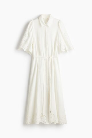 H & M - Overhemdjurk met broderie anglaise - Wit