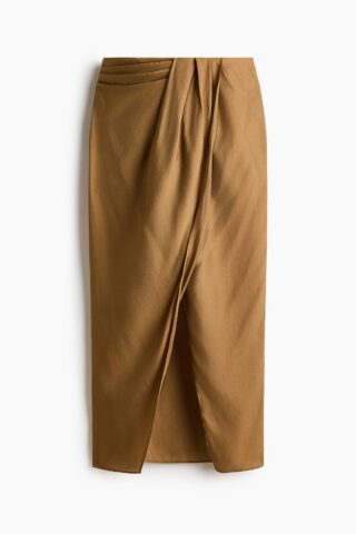 H & M - Overslagrok met gedraaid detail - Olijfgroen