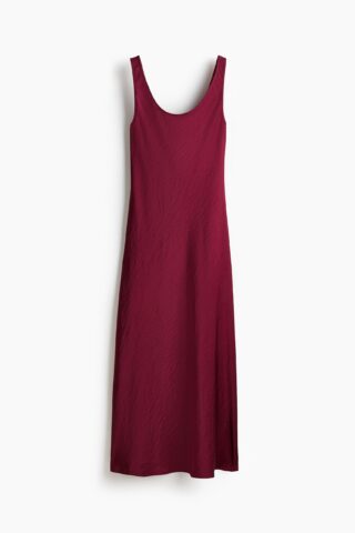 H & M - Satijnen slip-on jurk - Bordeauxrood