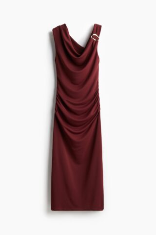 H & M - Gedrapeerde jurk - Bordeauxrood