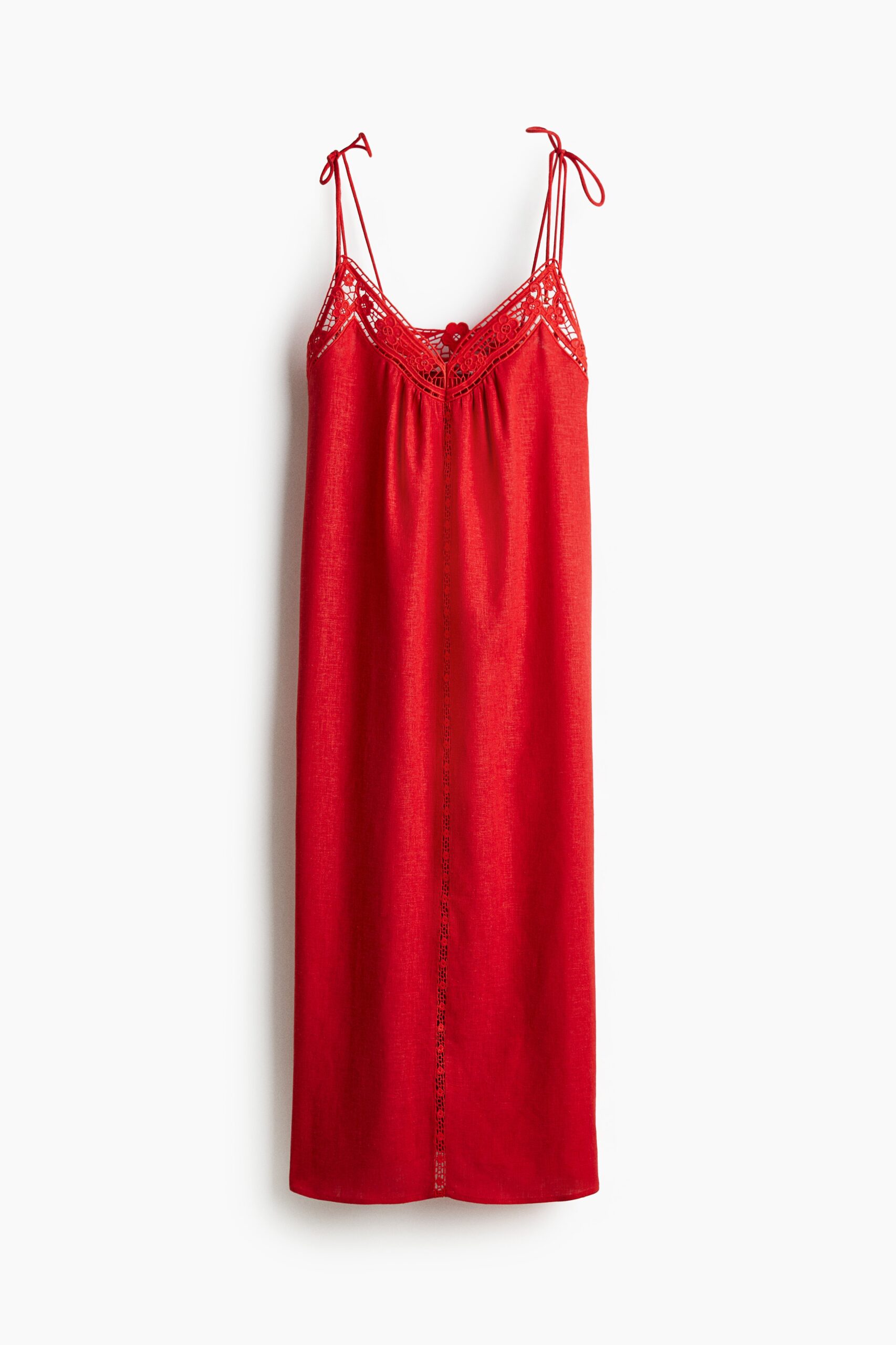 H & M - Jurk met broderie anglaise - Rood H & M - Jurk met broderie anglaise - Rood