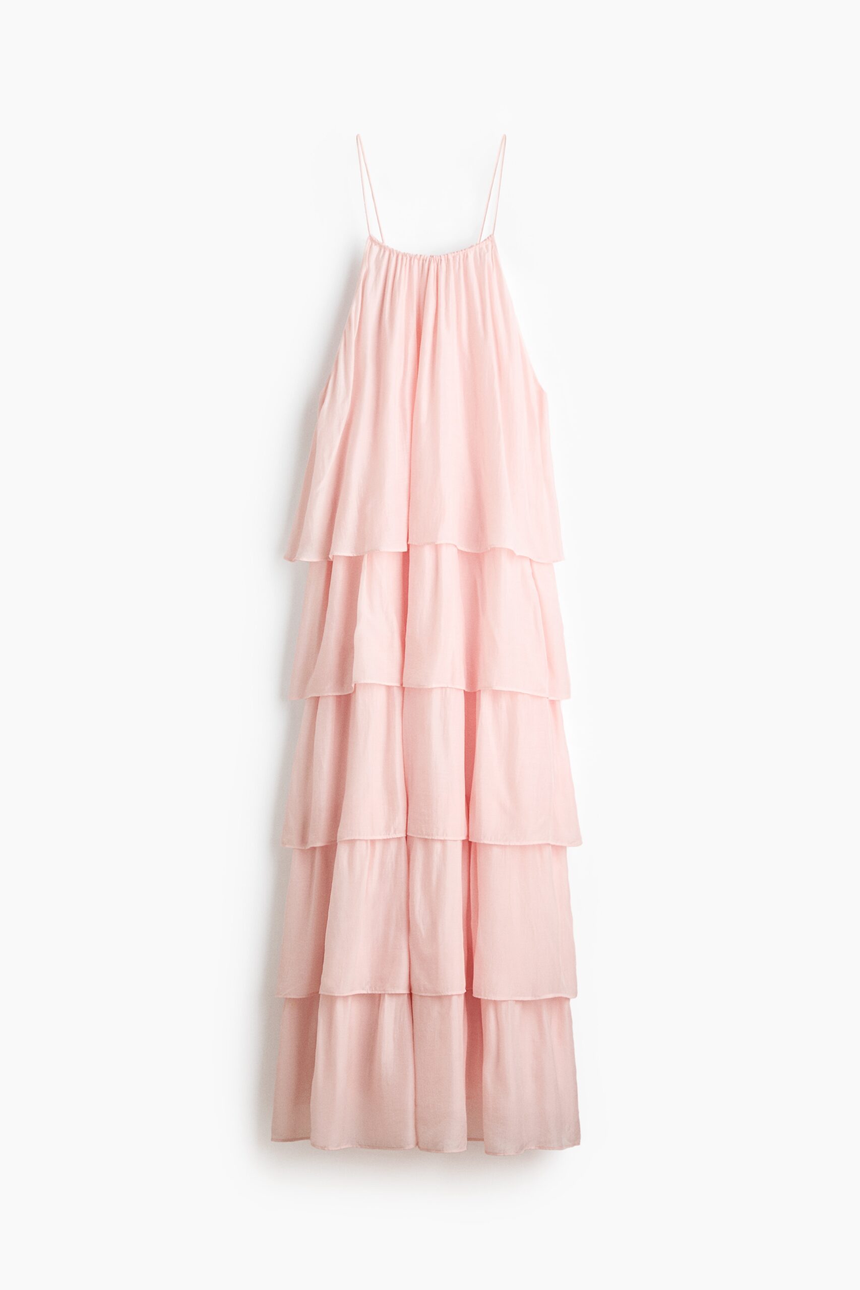 H & M - Strappy volantjurk - Dusty Lichtroze