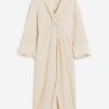 H & M - Jurk met geknoopt detail - Lichtbeige