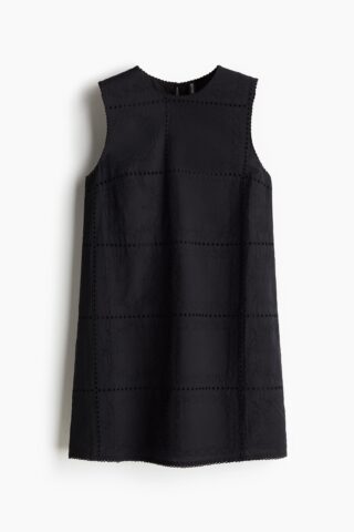 H & M - Katoenen jurk met broderie anglaise - Zwart