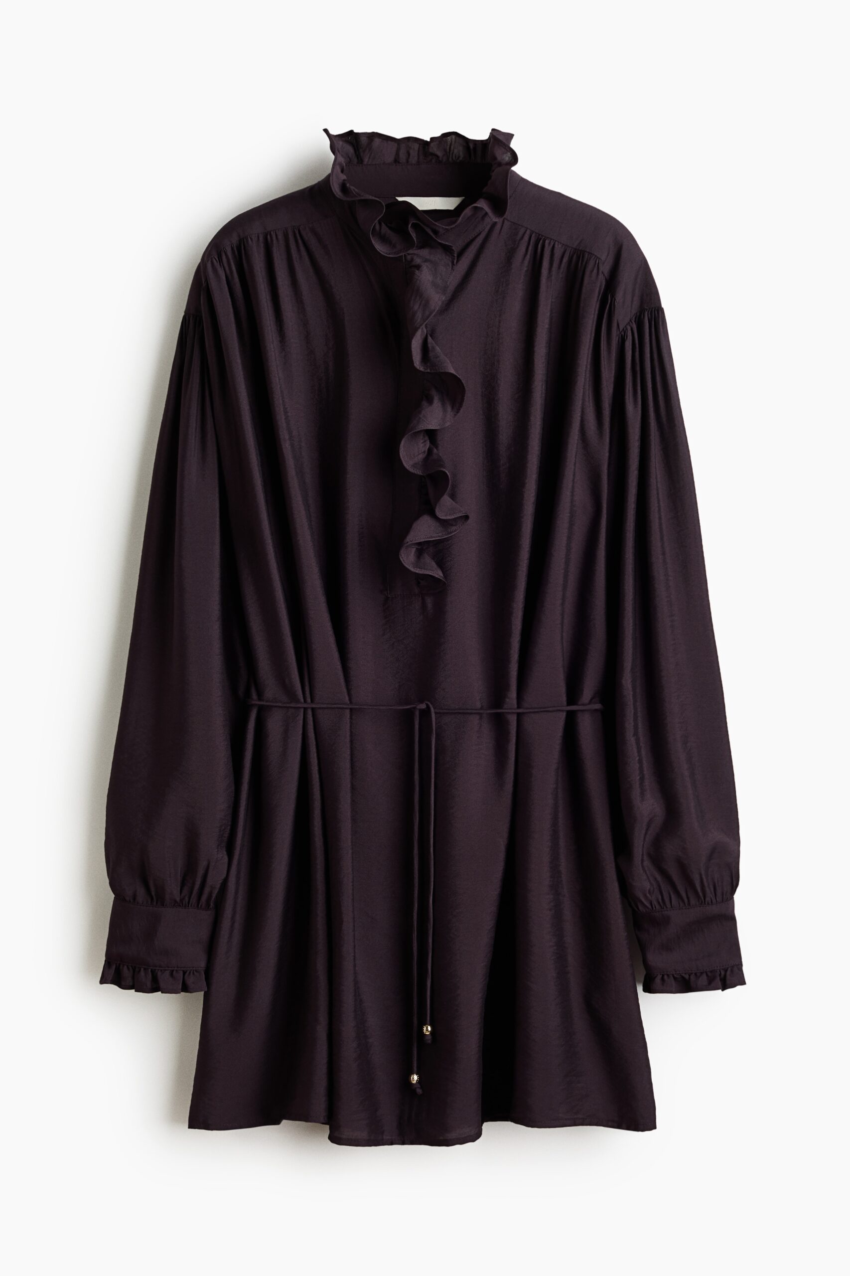 H & M - Ruffled tunic dress - Donkerpaars H & M - Ruffled tunic dress - Donkerpaars