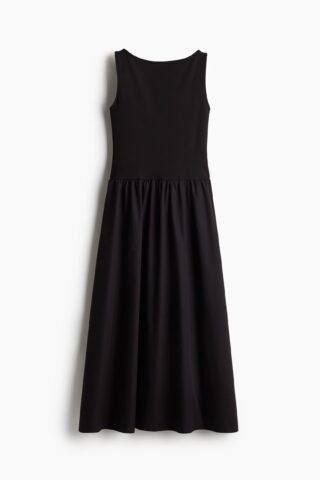 H & M - Mouwloze uitlopende jurk - Zwart