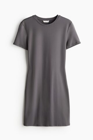 H & M - T-shirtjurk van microvezel - Donkergrijs