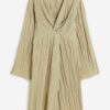 H & M - MAMA - Crinklejurk - Licht Kakigroen