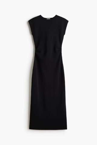 H & M - Gedrapeerde midi-jurk - Zwart