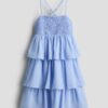 H & M - Chiffon jurk met volants - Lichtblauw