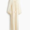 H & M - Maxi-jurk van chiffon - Lichtbeige