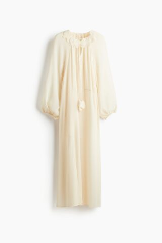 H & M - Maxi-jurk van chiffon - Lichtbeige