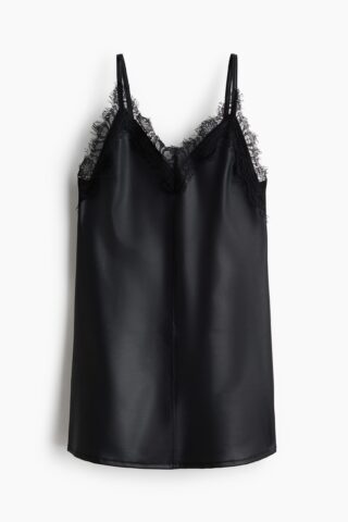 H & M - Strappy jurk met kant - Zwart