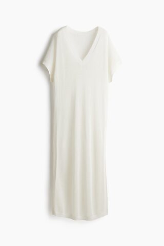 H & M - Ajourgebreide strandjurk - Wit