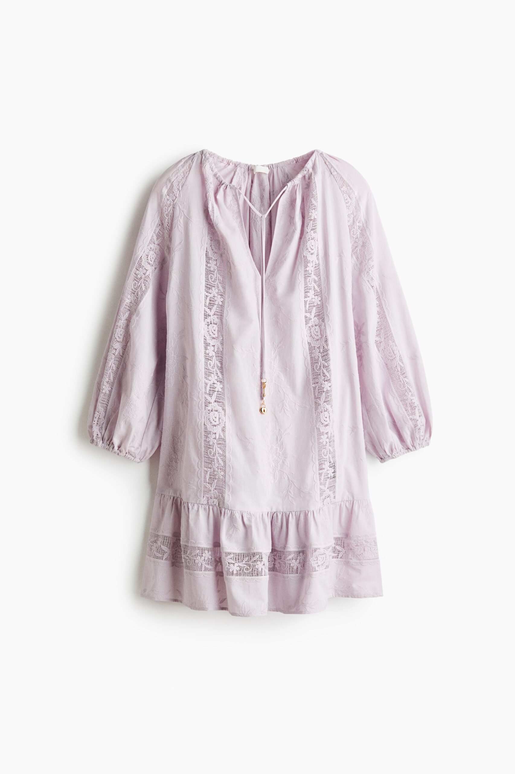 H & M - Tuniekjurk met kanten inzetten - Lila