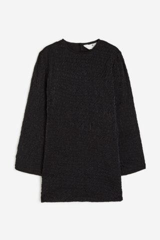 H & M - Structuurgeweven jurk - Zwart