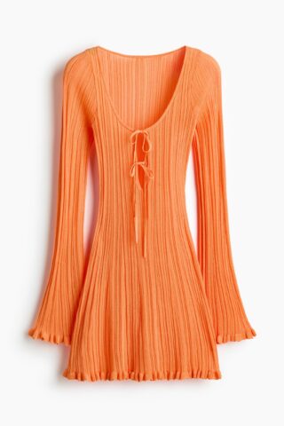 H & M - Ribgebreide strandjurk - Oranje