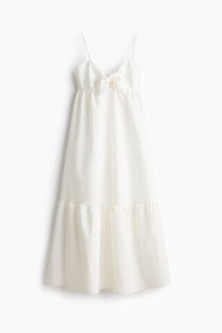H & M - Volantjurk met strik - Roomwit