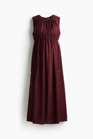 H & M - MAMA Jurk met drawstrings - Bordeauxrood