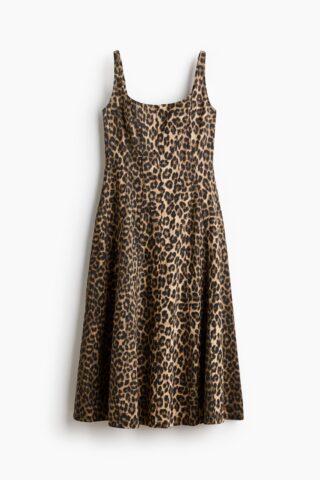 H & M - Denim midi-jurk - Beige/Luipaarddessin