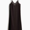 H & M - Strandjurk met strikbandjes - Donkerbruin