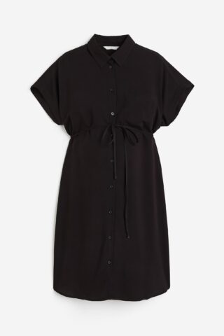 H & M - MAMA Overhemdjurk met strikceintuur - Zwart