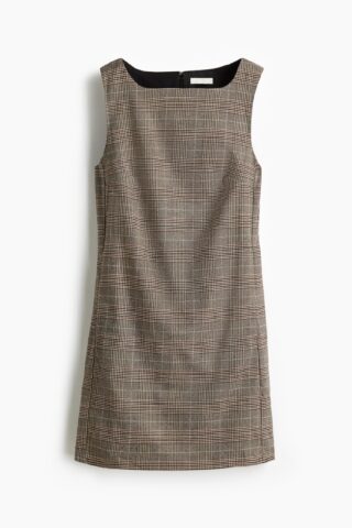 H & M - Shift-jurk - Beige/Geruit