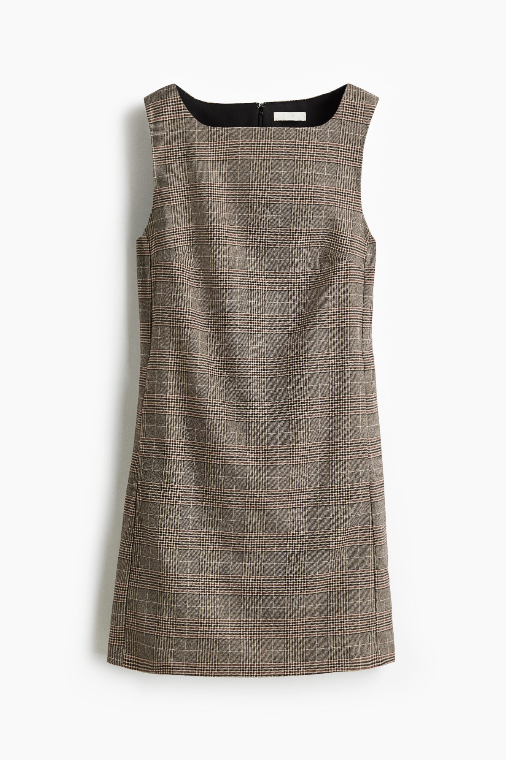 H & M - Shift-jurk - Beige/Geruit