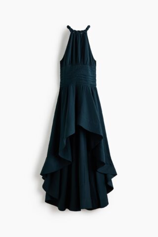 H & M - High-low jurk met koorddetail - Marineblauw