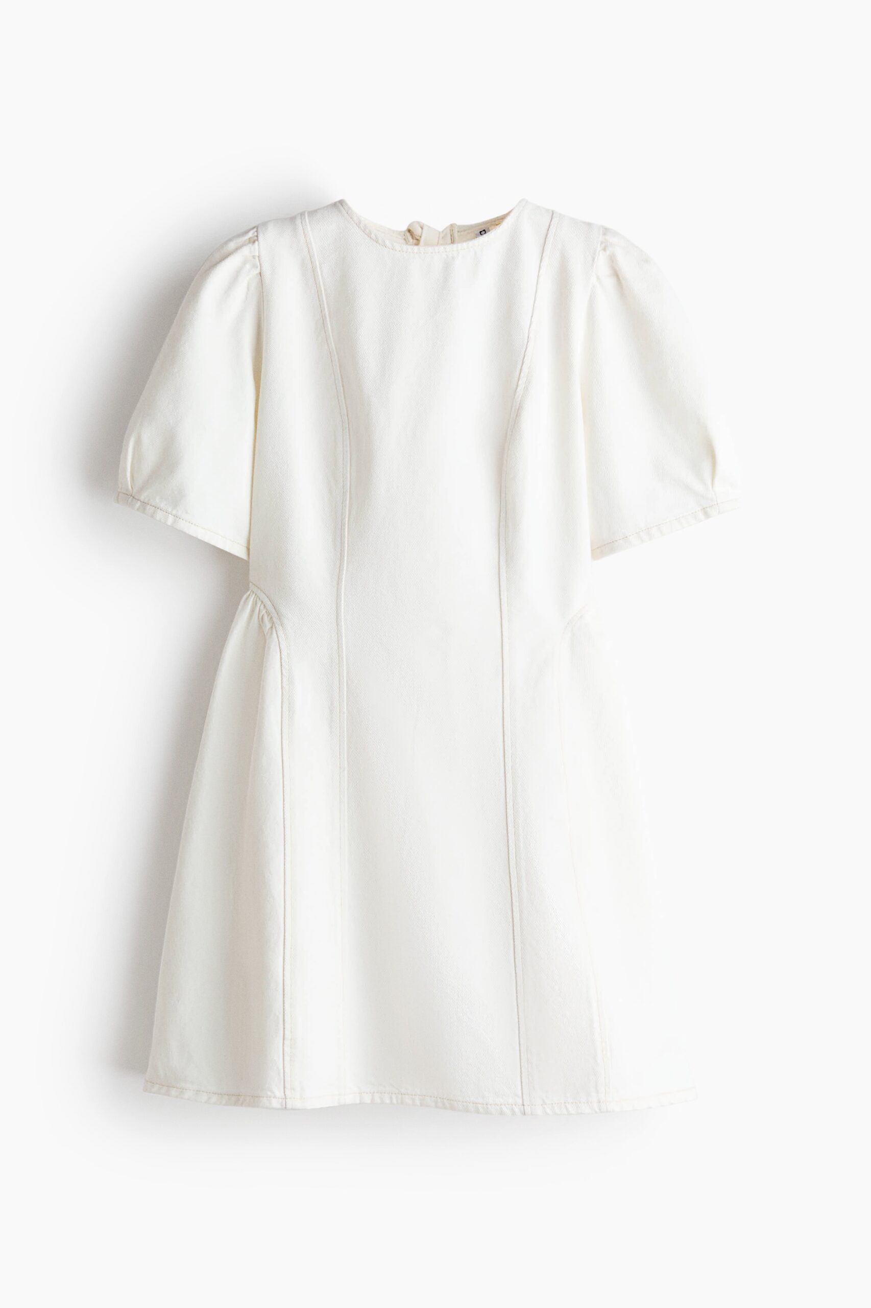 H & M - Denim jurk met uitlopende rok - Roomwit H & M - Denim jurk met uitlopende rok - Roomwit