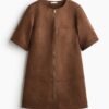 H & M - A-linejurk met ritssluiting voor - Bruin