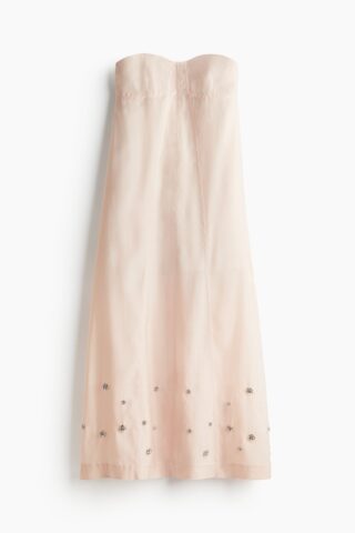 H & M - Gedecoreerde bandeaujurk - Lichtroze