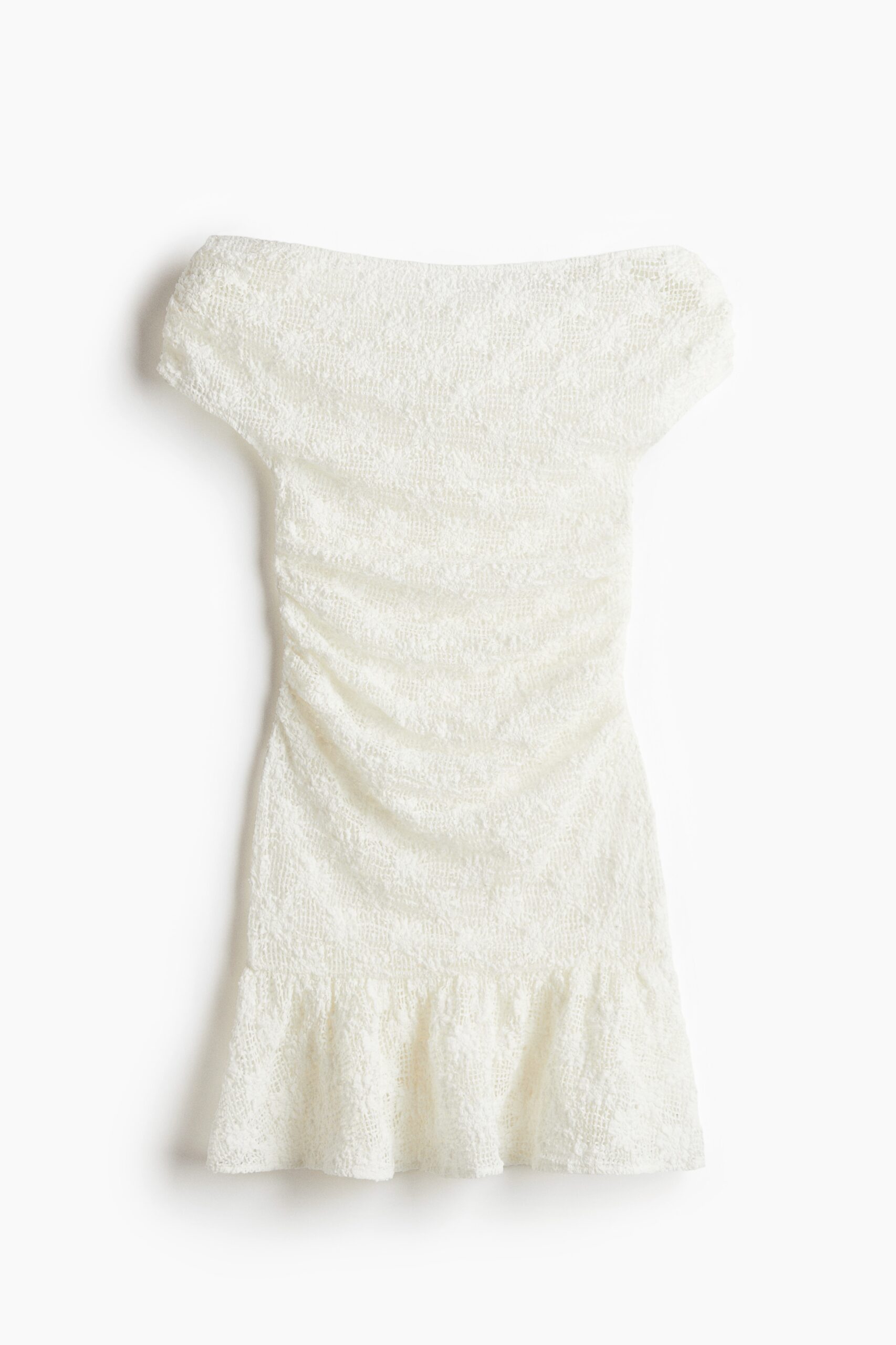 H & M - Gedrapeerde off-the-shoulderjurk - Wit H & M - Gedrapeerde off-the-shoulderjurk - Wit